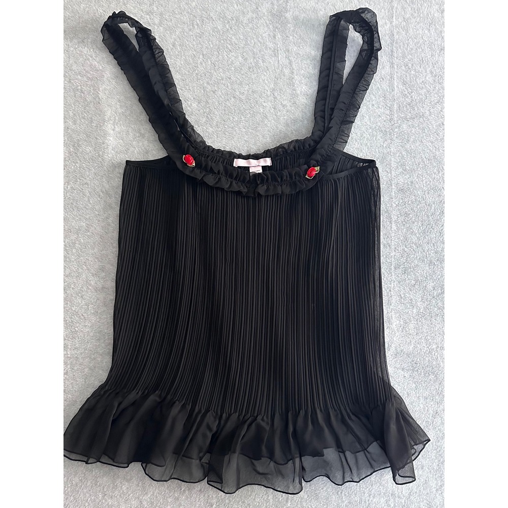 VS Pleated Rosette Ruffle Babydoll Teddy Size Small '06 Ballet Sabrina Carpenter